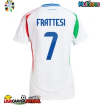 Camisa de Futebol Itália Davide Frattesi #7 Equipamento Secundário Mulheres Europeu 2024 Manga Curta